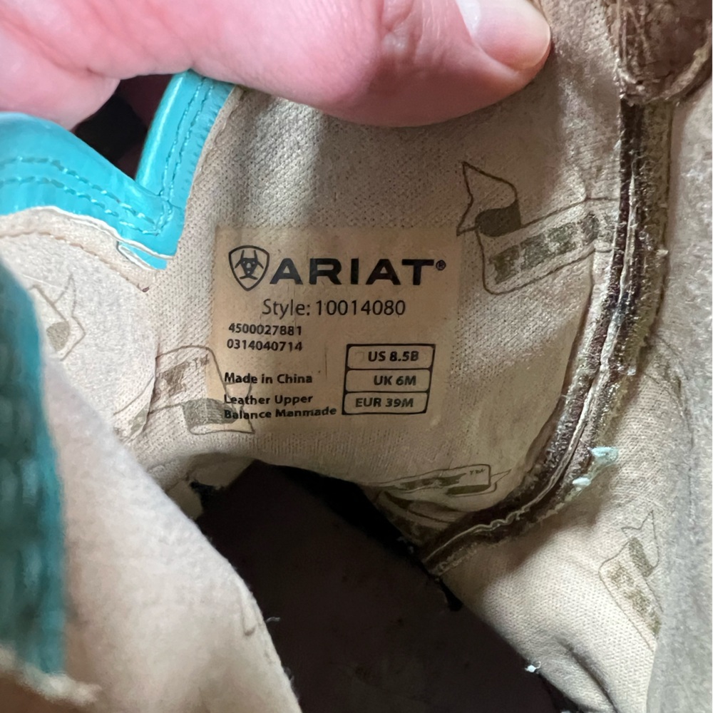Ariat Fatbaby Womens 8.5B Brown Suede Leather Cowboy Western Boots Ranch Rodeo - Picture 9 of 12